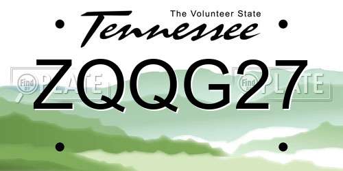 ZQQG27 Tennessee License Plate