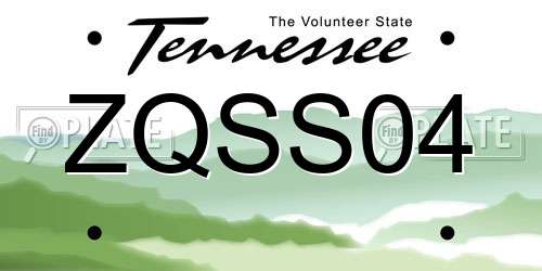 ZQSS04 Tennessee License Plate
