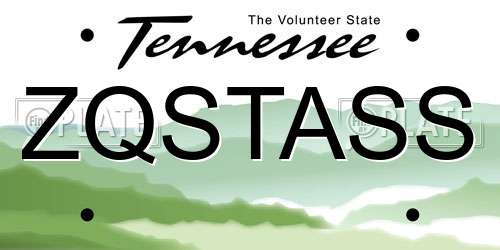 ZQSTASS Tennessee License Plate