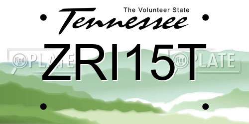 ZRI15T Tennessee License Plate