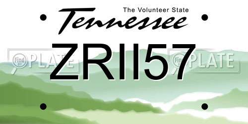 ZRII57 Tennessee License Plate