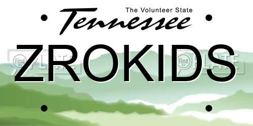 ZROKIDS Tennessee License Plate