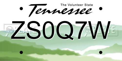 ZS0Q7W Tennessee License Plate