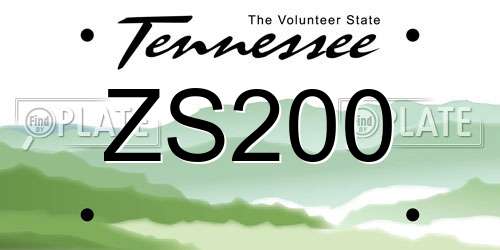 ZS200 Tennessee License Plate
