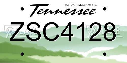 ZSC4128 Tennessee License Plate