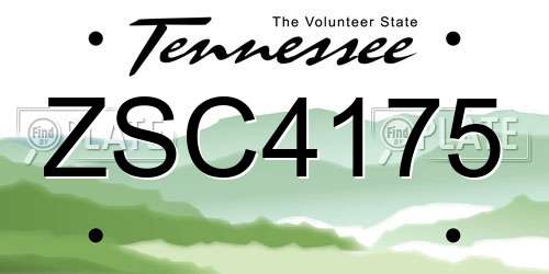 ZSC4175 Tennessee License Plate
