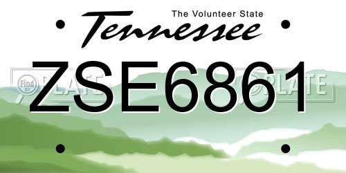 ZSE6861 Tennessee License Plate