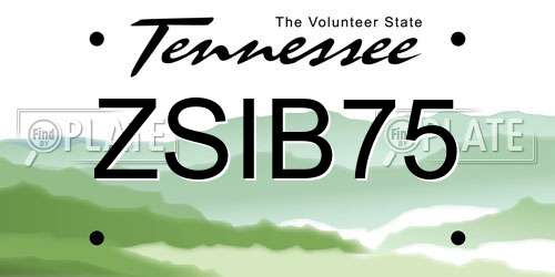 ZSIB75 Tennessee License Plate