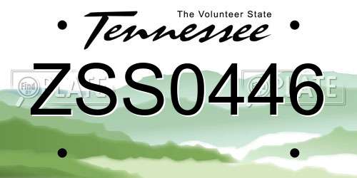 ZSS0446 Tennessee License Plate