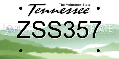 ZSS357 Tennessee License Plate