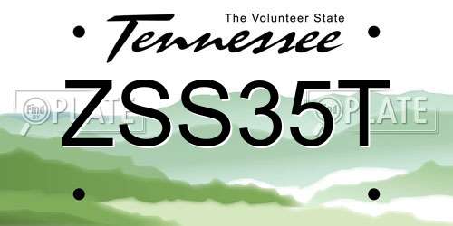 ZSS35T Tennessee License Plate