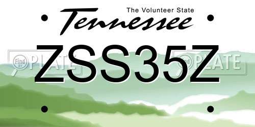 ZSS35Z Tennessee License Plate