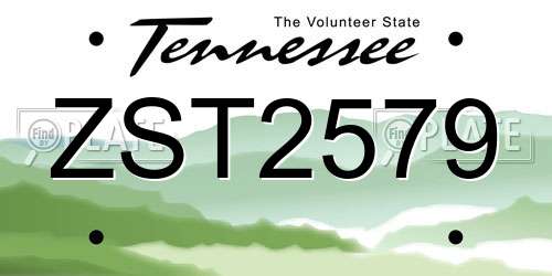 ZST2579 Tennessee License Plate