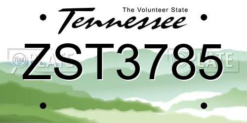 ZST3785 Tennessee License Plate