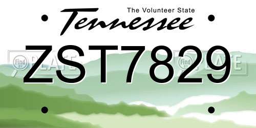 ZST7829 Tennessee License Plate