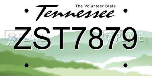 ZST7879 Tennessee License Plate