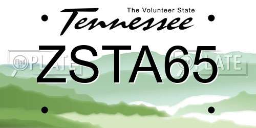 ZSTA65 Tennessee License Plate