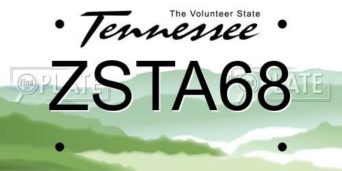 ZSTA68 Tennessee License Plate