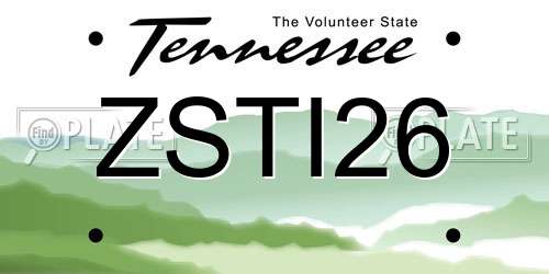ZSTI26 Tennessee License Plate