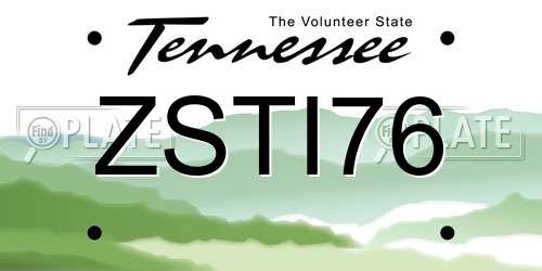 ZSTI76 Tennessee License Plate
