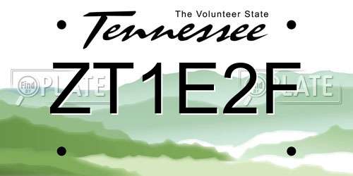 ZT1E2F Tennessee License Plate