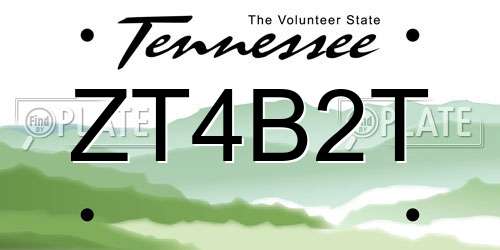 ZT4B2T Tennessee License Plate