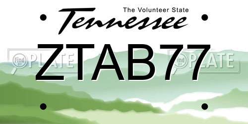 ZTAB77 Tennessee License Plate