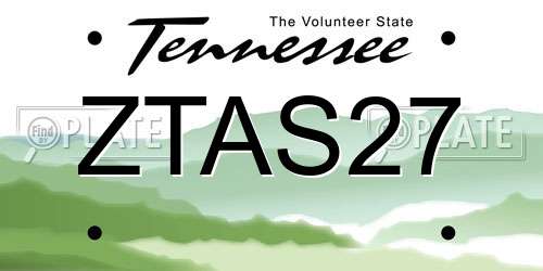 ZTAS27 Tennessee License Plate