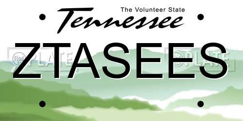 ZTASEES Tennessee License Plate