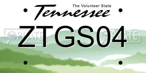 ZTGS04 Tennessee License Plate