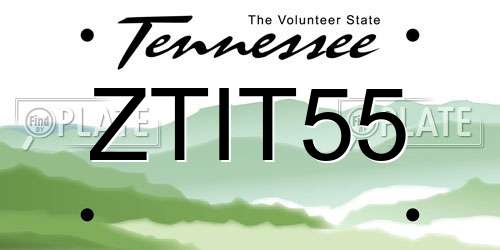 ZTIT55 Tennessee License Plate