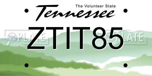 ZTIT85 Tennessee License Plate