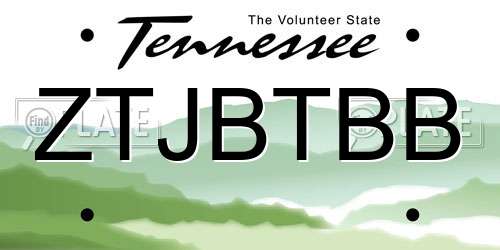 ZTJBTBB Tennessee License Plate