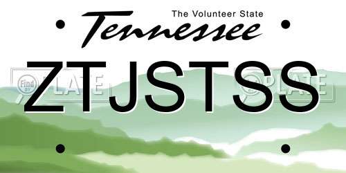 ZTJSTSS Tennessee License Plate