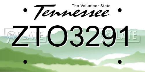 ZTO3291 Tennessee License Plate