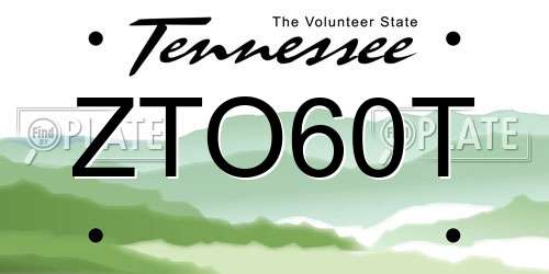 ZTO60T Tennessee License Plate