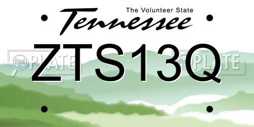 ZTS13Q Tennessee License Plate