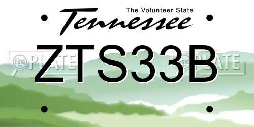 ZTS33B Tennessee License Plate