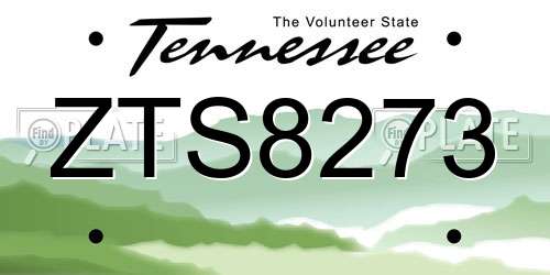 ZTS8273 Tennessee License Plate