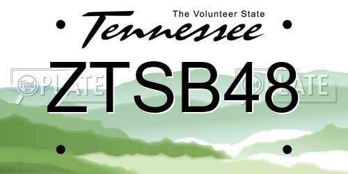ZTSB48 Tennessee License Plate