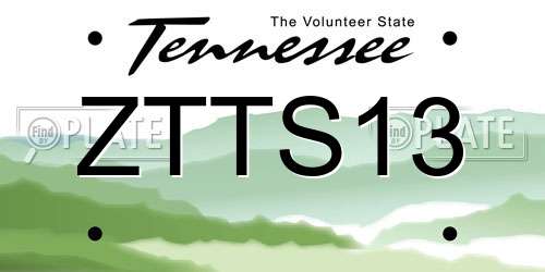 ZTTS13 Tennessee License Plate