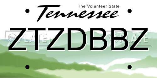 ZTZDBBZ Tennessee License Plate