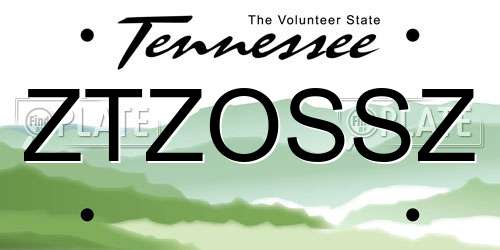ZTZOSSZ Tennessee License Plate
