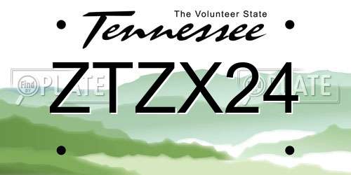 ZTZX24 Tennessee License Plate