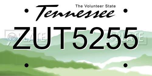ZUT5255 Tennessee License Plate