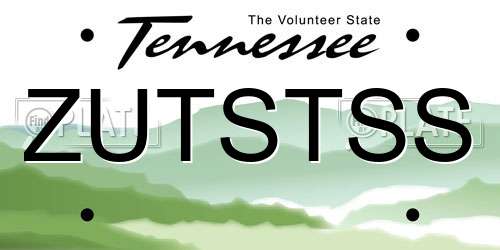 ZUTSTSS Tennessee License Plate