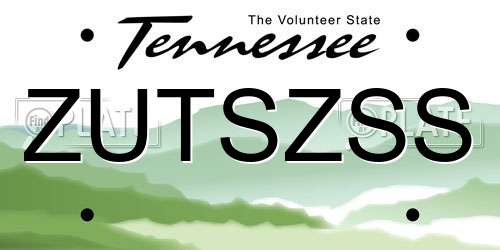 ZUTSZSS Tennessee License Plate