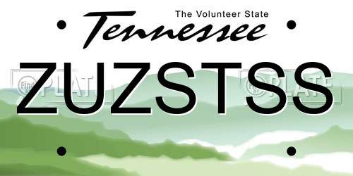 ZUZSTSS Tennessee License Plate