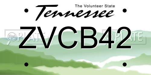 ZVCB42 Tennessee License Plate