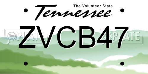 ZVCB47 Tennessee License Plate